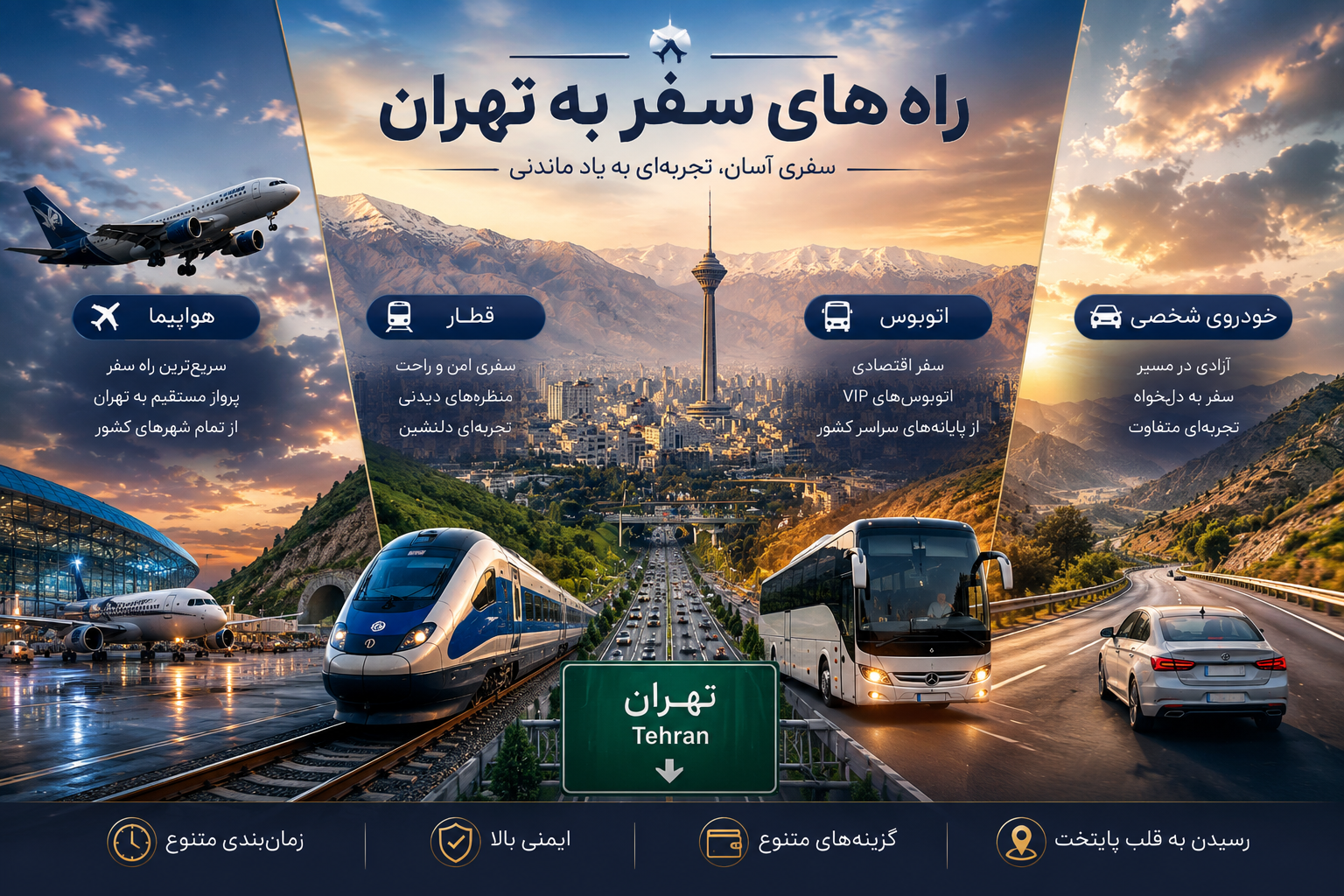 روش های سفر به تهران